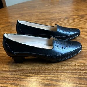 SAS Sonyo Leather Slip On Loafer with Block Heel